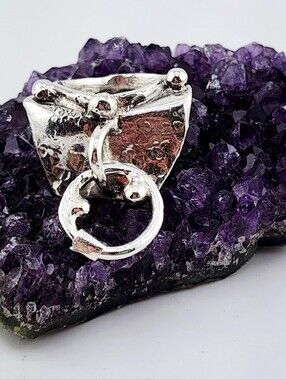 KINETIC DESIGN HANDMADE RING MOVEMENT TO CALM ANXIETY UN STERLING Sz 8
